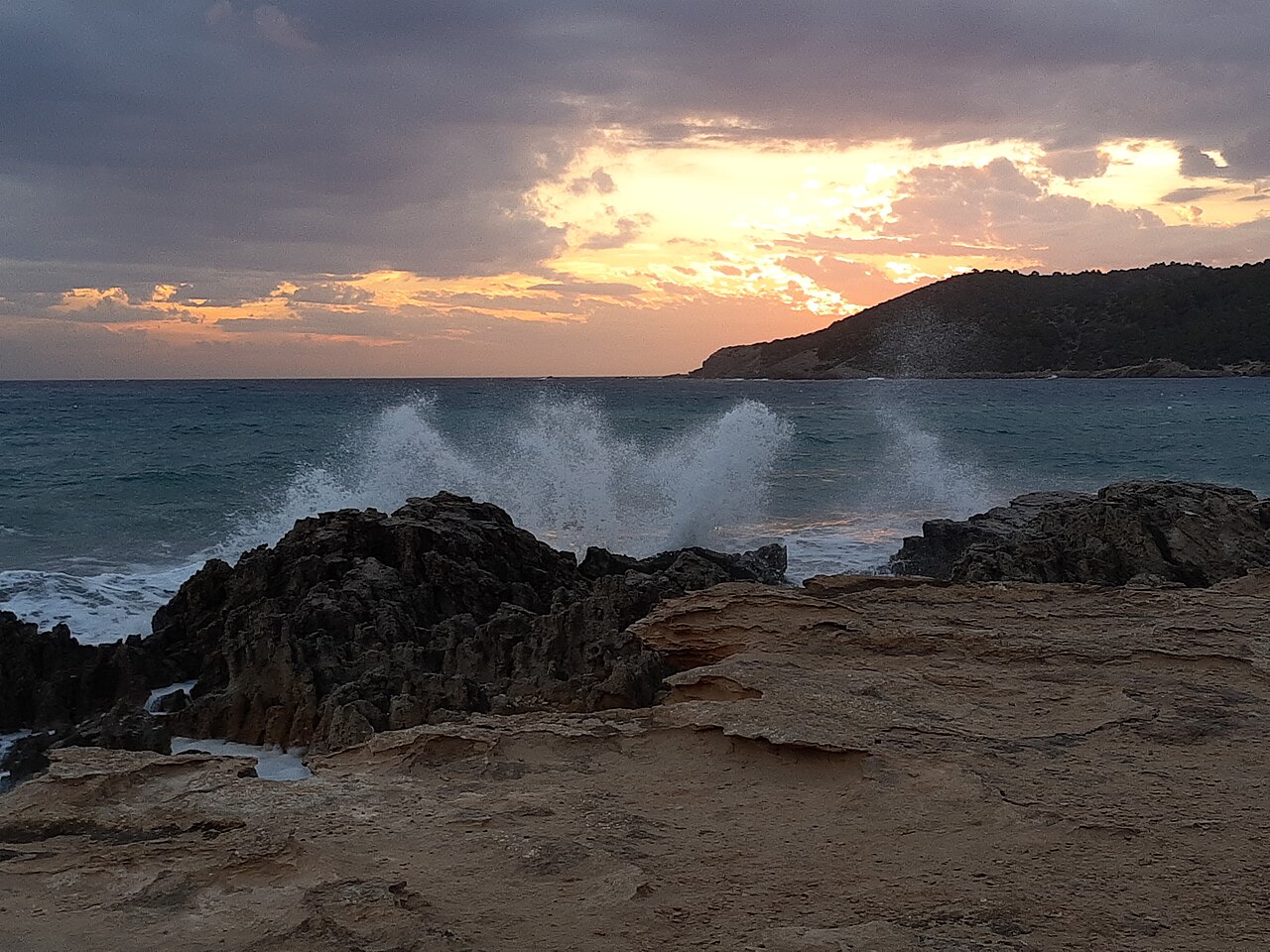 Platja de ses Salinas, Ibiza, spray